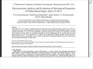 ترجمه فارسی Microstructure Analysis and Evaluation of Mechanical Properties of Nickel Based Super Al